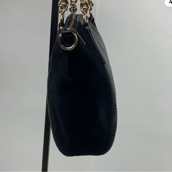 COACH Purse Black Mixed Leather & Suede Tote Bag w/ Gold Hardware ➕ FREE ITEM!⬇️ - Picture 7 of 16